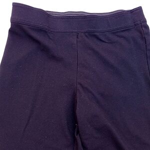 Black cotton stretch pants black work pants adjustable waistband straight hem SM